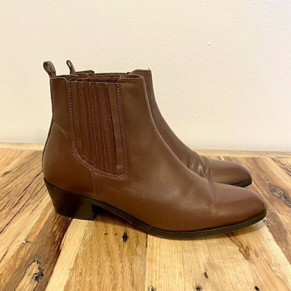 J.Crew Women's Chelsea Ankle Boots Brown Leather 6 - Picture 1 of 9